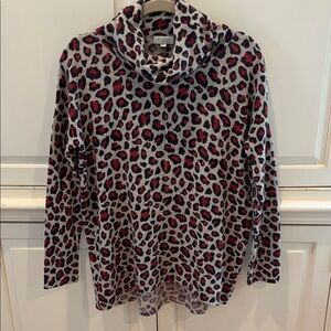 Kinross Cashmere Animal Print Sweater M EUC